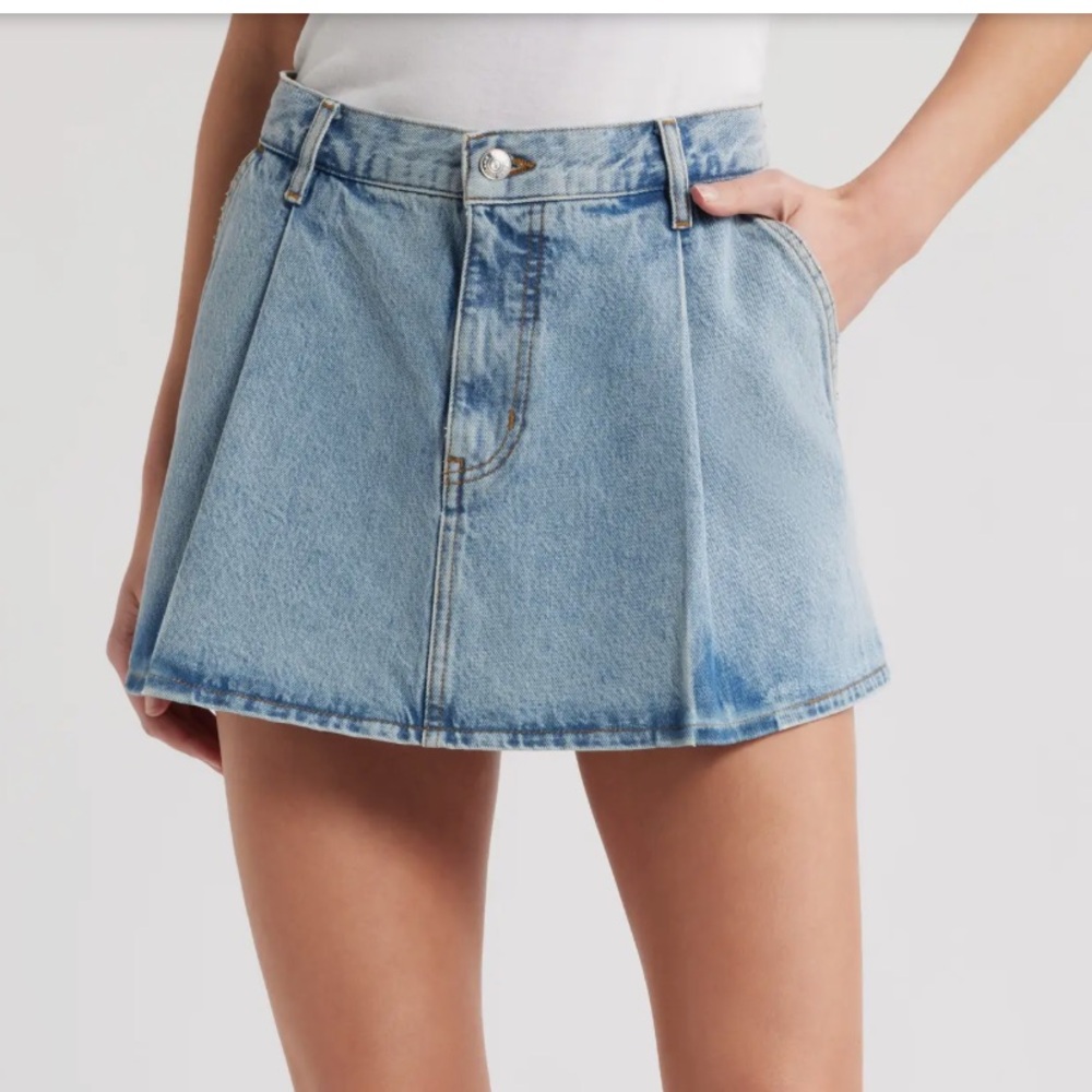 Frame Denim Light Blue A-Line Skirt